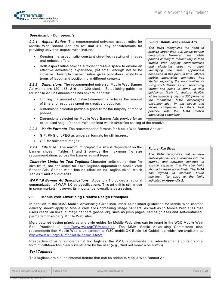 Mobile Advertising Guidelines