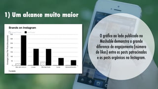 1) Um alcance muito maior
   

O gráﬁco ao lado publicado no
Mashable demonstra a grande
diferença de engajamento (número
de likes) entre os posts patrocinados
e os posts orgânicos no Instagram.

 