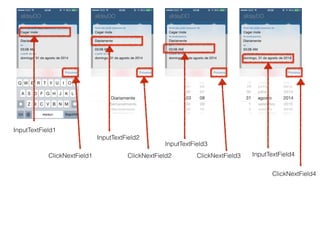 InputTextField1 
ClickNextField1 
InputTextField2 
InputTextField3 
ClickNextField2 
ClickNextField3 InputTextField4 
ClickNextField4 
 