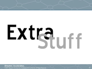 © 2013 Storyline Development. Proprietary and Confidential. All Rights Reserved
Direction. Acceleration.
27
 