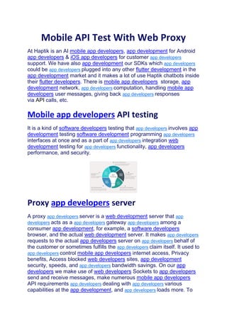 Mobile API Test With Web Proxy.pdf | Web Development | Internet