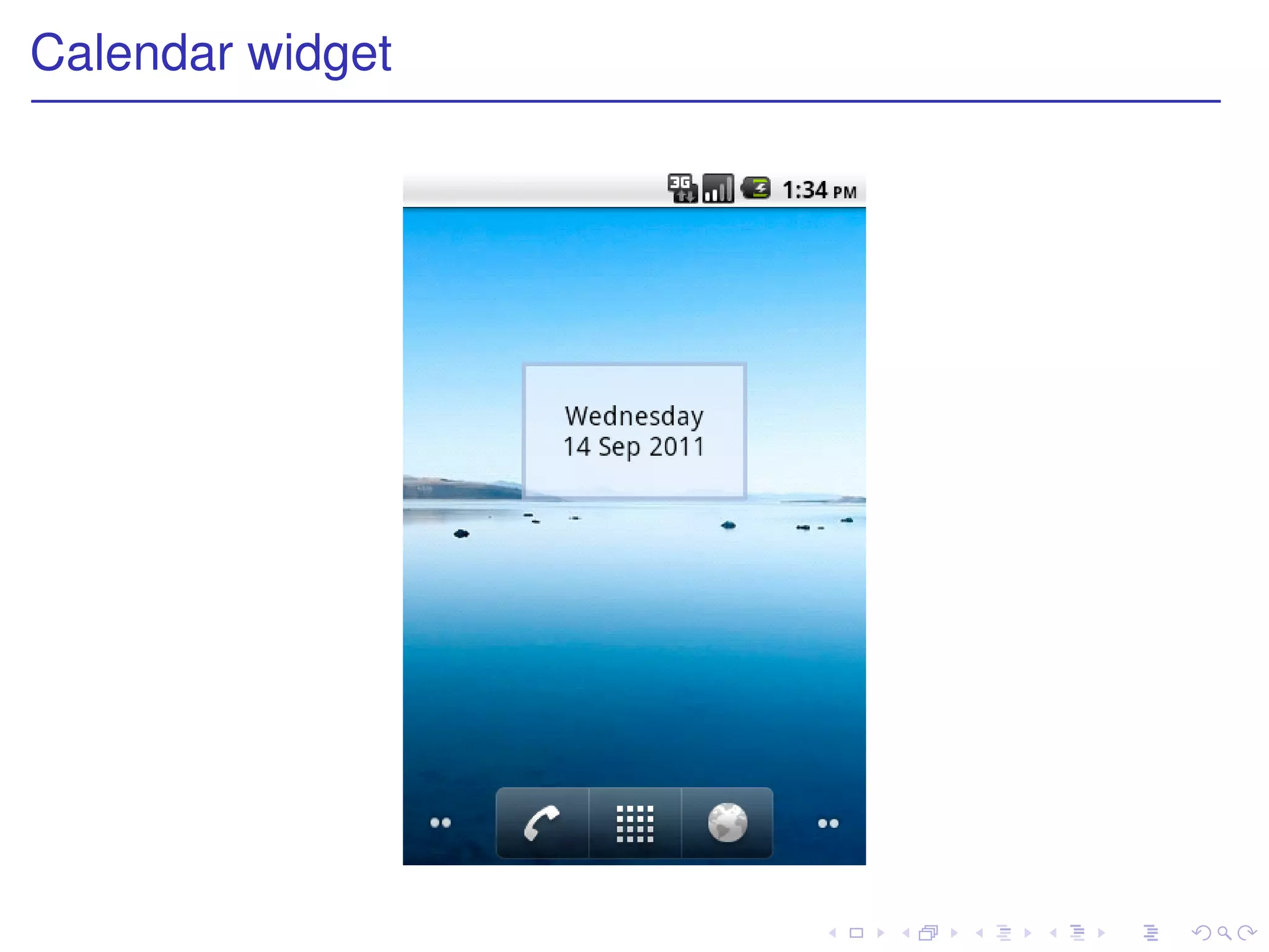 Calendar widget
 
