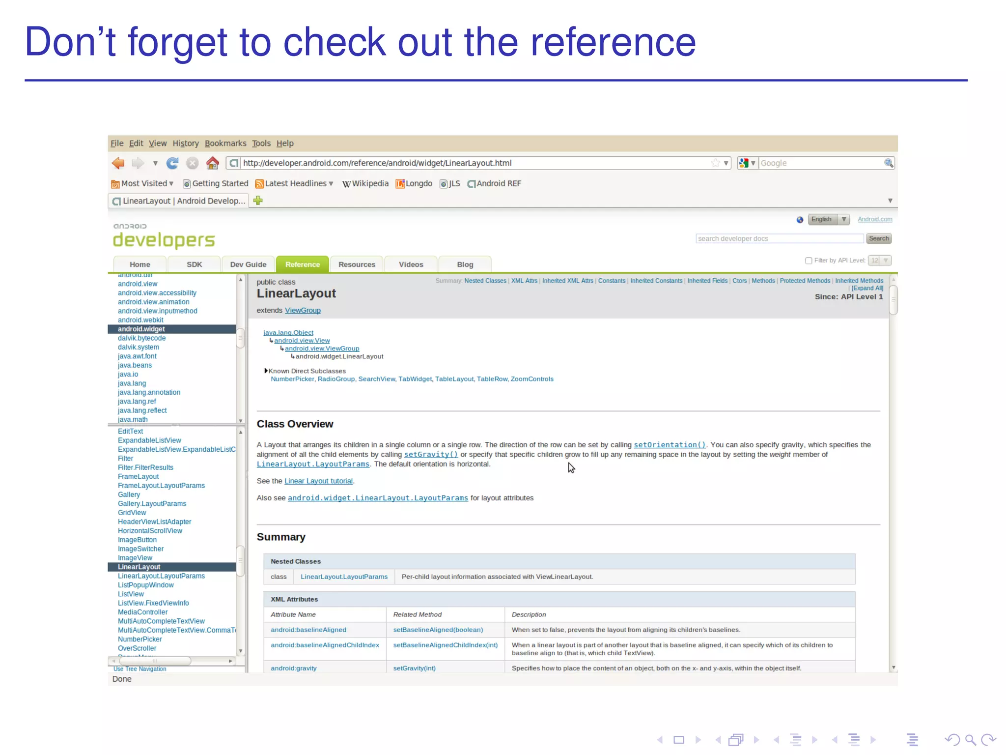 Don’t forget to check out the reference
 