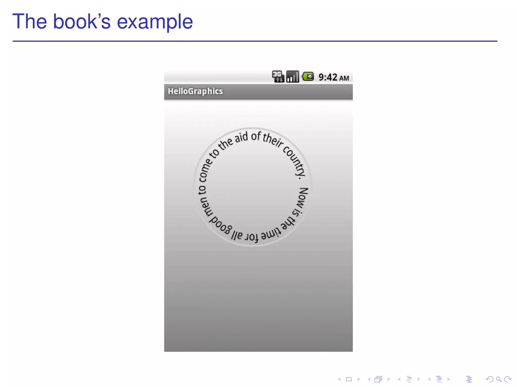 The book’s example
 