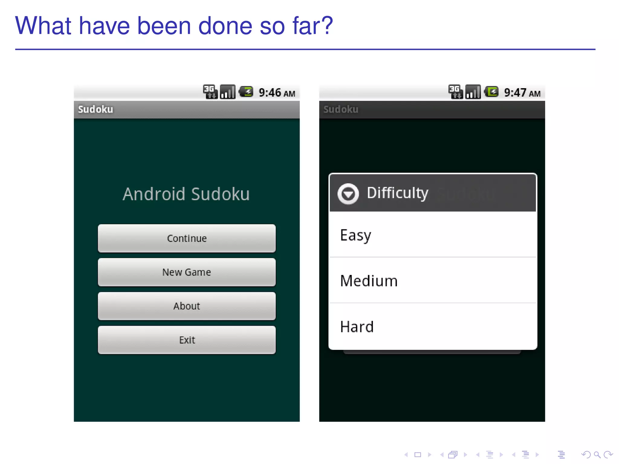What have been done so far?
 
