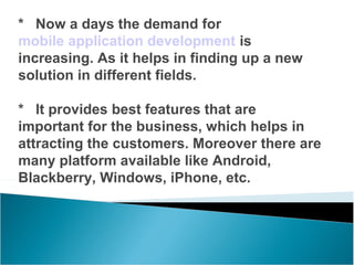 Mobile Application Development | PPT