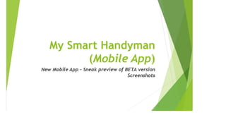 Mobile app beta screenshots