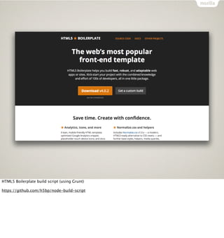 HTML5 Boilerplate build script (using Grunt)

https://github.com/h5bp/node-build-script
 