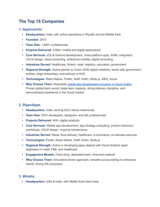 Top Mobile App Development Companies in Riyadh, Saudi Arabia | PDF