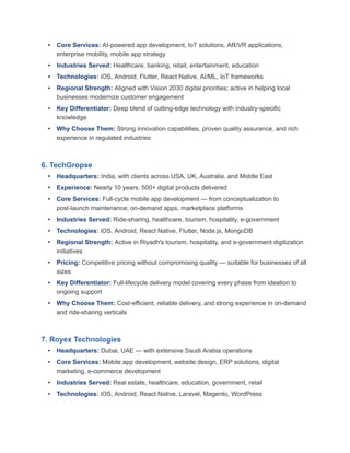 Top Mobile App Development Companies in Riyadh, Saudi Arabia | PDF