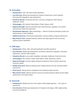 Top Mobile App Development Companies in Riyadh, Saudi Arabia | PDF