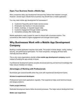 Step-by-Step Guide to Mobile App Development for Business | PDF