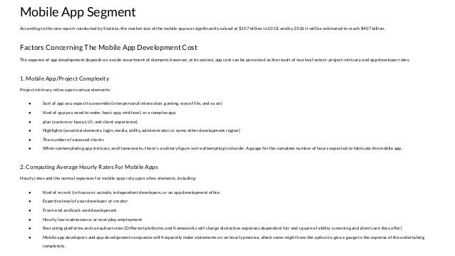 Mobile app development cost in 2022 – the informative guide | PDF