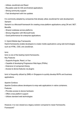Mobile App Development Framework Singapore | PDF