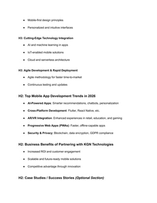 Mobile App Development 2026 | KGN Technologies | PDF
