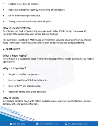 Mobile App Development Services | The Dataflux | PDF