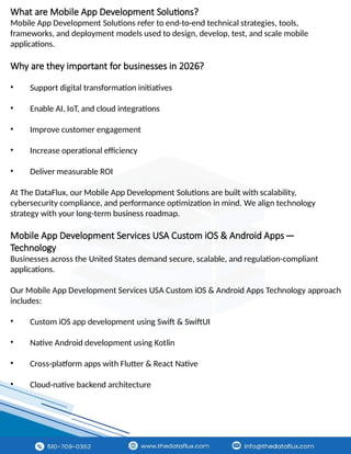 Mobile App Development Services | The Dataflux | PPTX