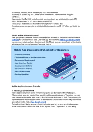 Mobile App Development Includes MOBILE APP DEVELOPMENT GUIDE | PPT