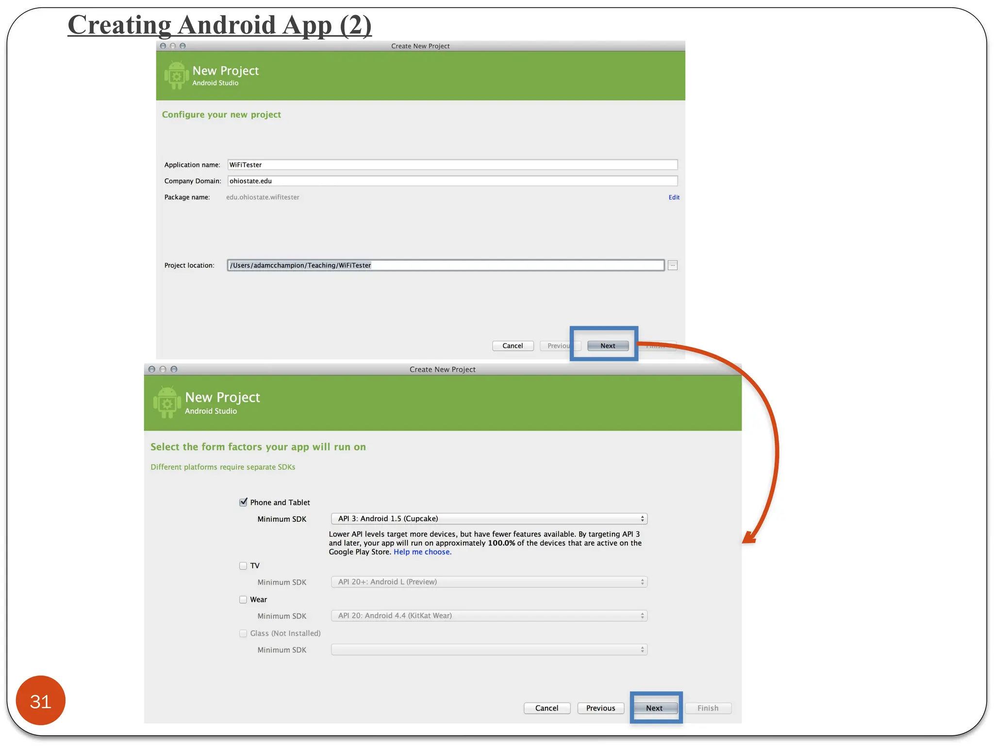 31
Creating Android App (2)
 