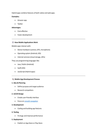 Comprehensive Guide to Mobile Applications: Types, Development, and ...