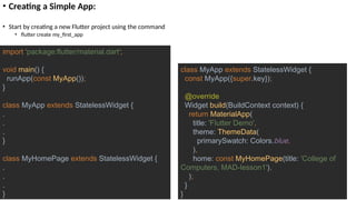 Mobile Applications Development class 03-starting with flutter | PPTX