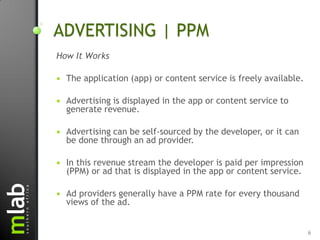 ADVERTISING | PPM
How It Works

   The application (app) or content service is freely available.

   Advertising is disp...