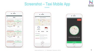 Screenshot – Taxi Mobile App
9www.netfotech.in | © Netfotech Solutions 2018
 