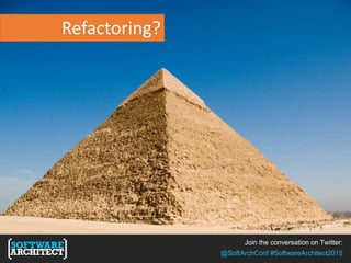Join the conversation on Twitter:
@SoftArchConf #SoftwareArchitect2015
Refactoring?
 