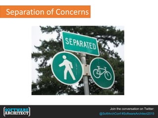 Join the conversation on Twitter:
@SoftArchConf #SoftwareArchitect2015
Separation of Concerns
 