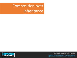 Join the conversation on Twitter:
@SoftArchConf #SoftwareArchitect2015
Composition over
Inheritance
 