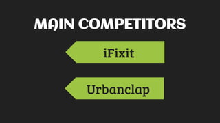 MAIN COMPETITORS
iFixit
Urbanclap
 