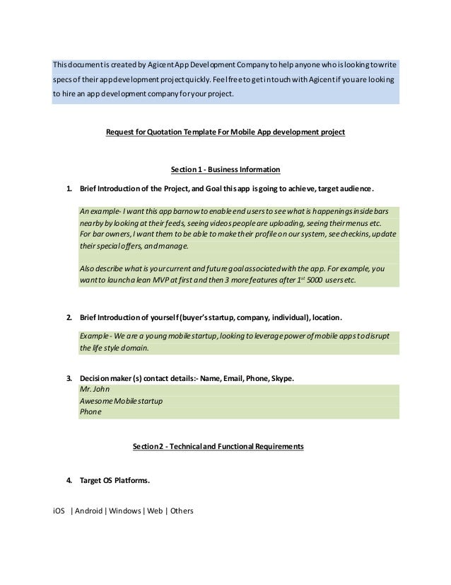 Business Requirements Template Example