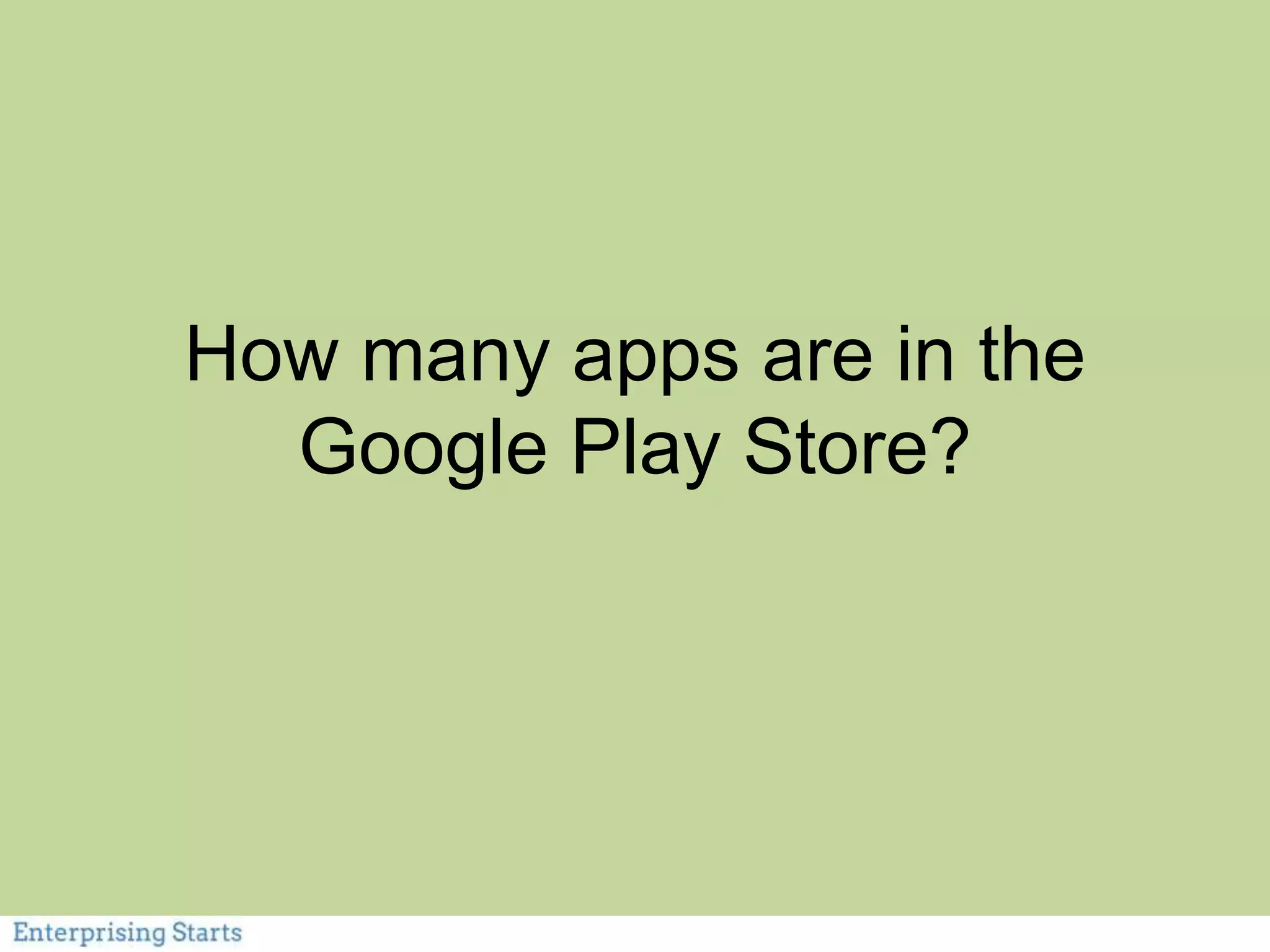 How many apps are in the
Google Play Store?
 