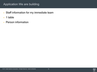 Application We are buildingStaff information for my immediate team1 tablePerson information10