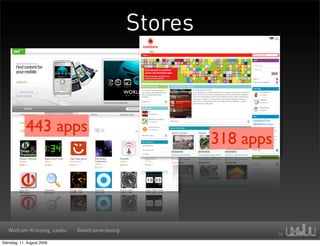 Stores



             443 apps
                                                         318 apps




   Wolfram Kriesing,...