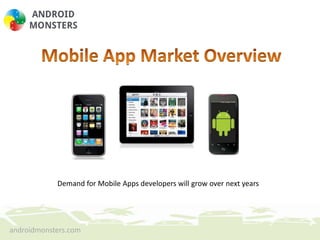 Mobile App Market Overview  Demand for Mobile Apps developers will grow over next years androidmonsters.com 