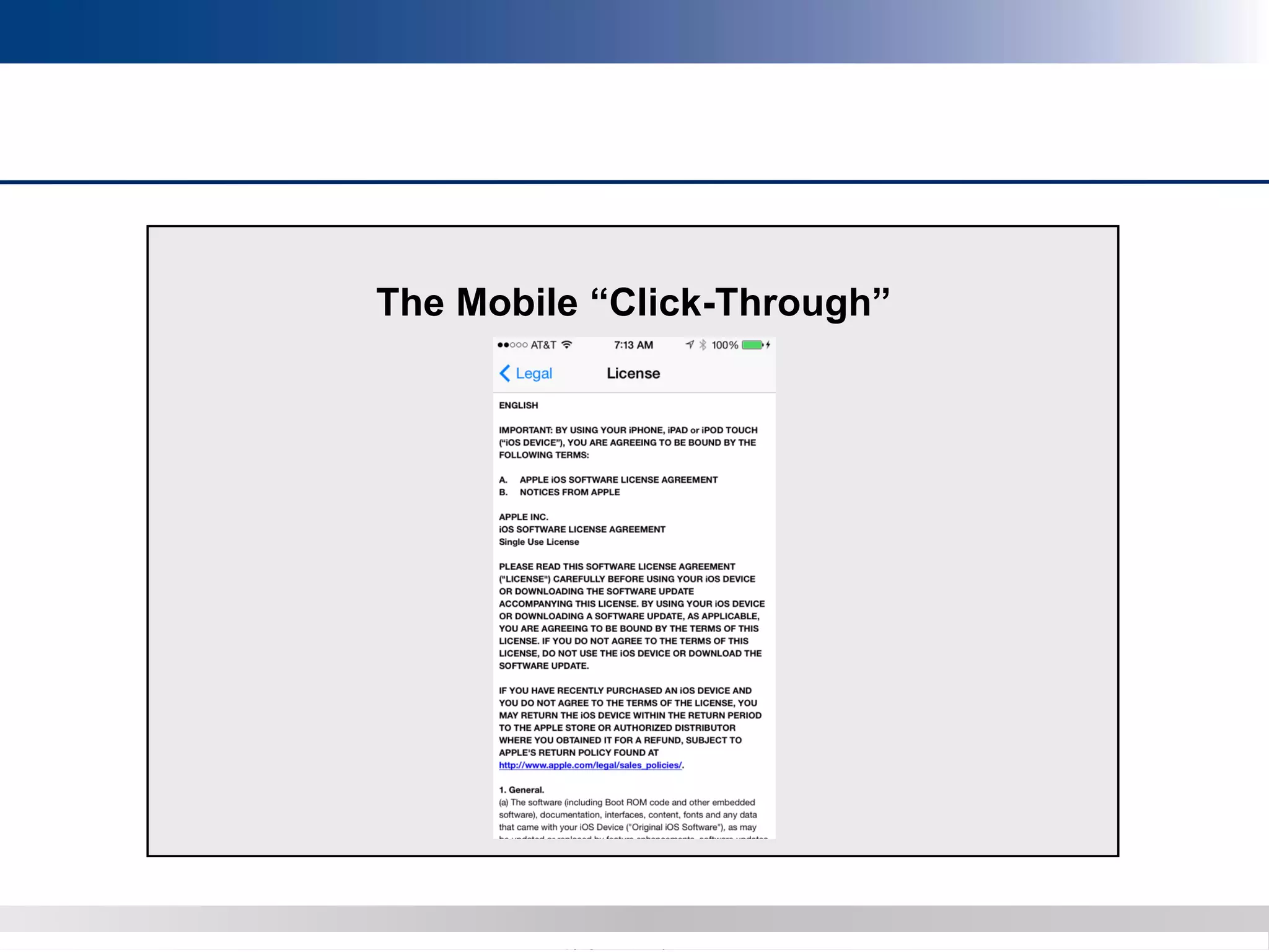 Copyright 2012 Bryan CaveCopyright 2013 BryanCave LLP
The Mobile “Click-Through”
 