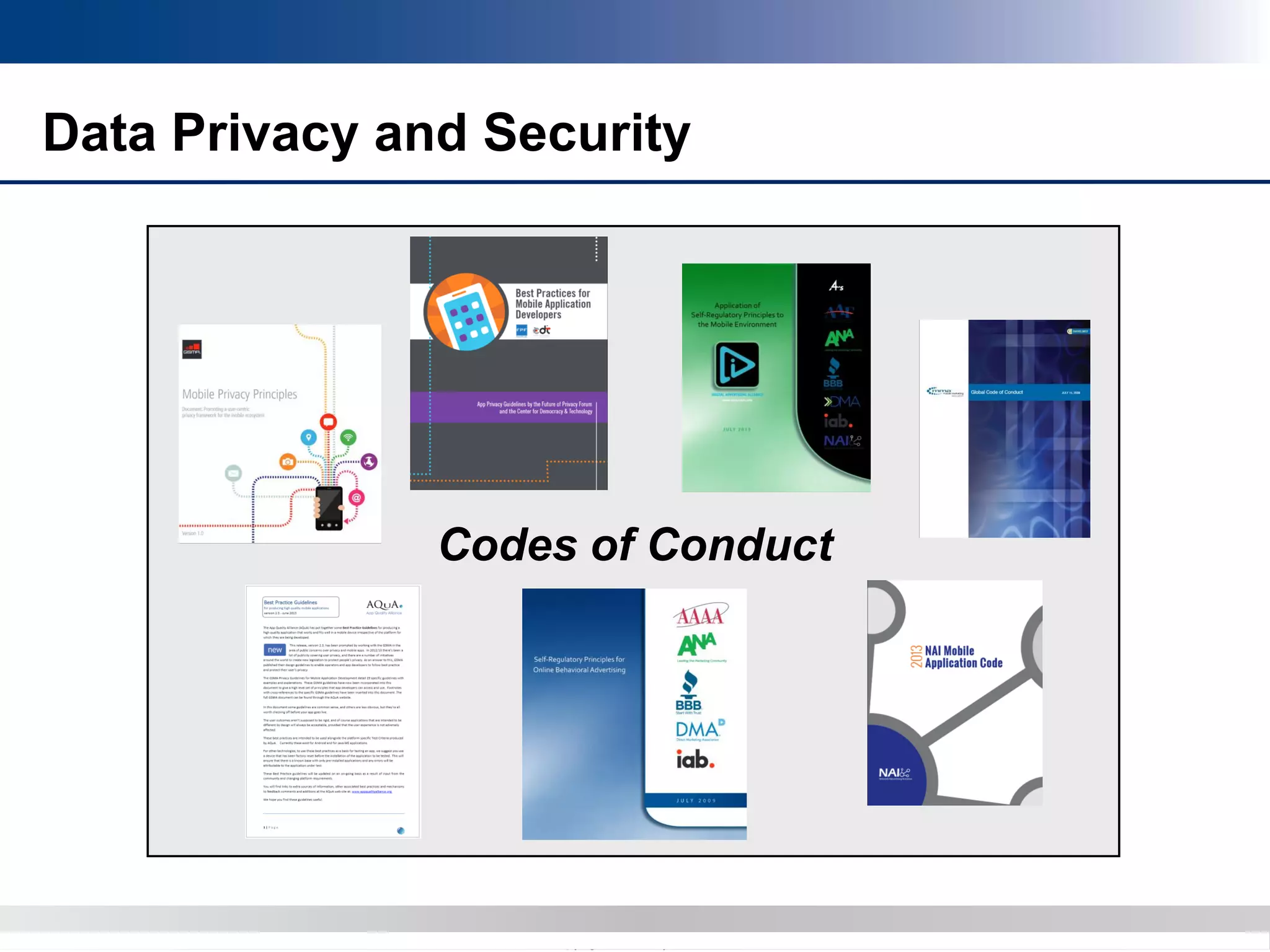 Copyright 2012 Bryan CaveCopyright 2013 BryanCave LLP
Data Privacy and Security
Codes of Conduct
 