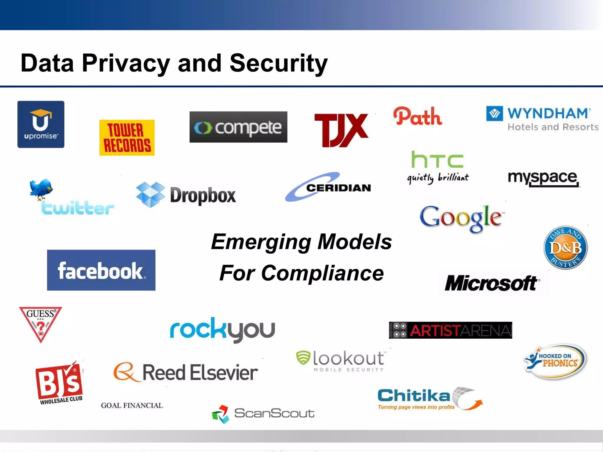 Copyright 2012 Bryan CaveCopyright 2013 BryanCave LLP
Emerging Models
For Compliance
Data Privacy and Security
 