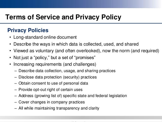 Standard Privacy Policy >> Mobile Apps Legal And Practical Considerations Standard Privacy Policy >> Mobile Apps Legal And Practical Considerations