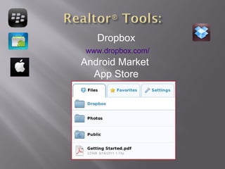 Dropbox   www.dropbox.com/ Android Market  App Store 