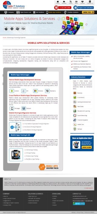 Fiable IT Solutions-Mobile Apps Solutions