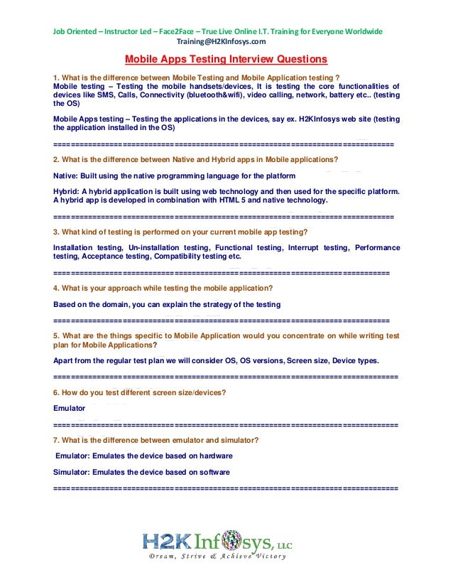qa testing interview questions