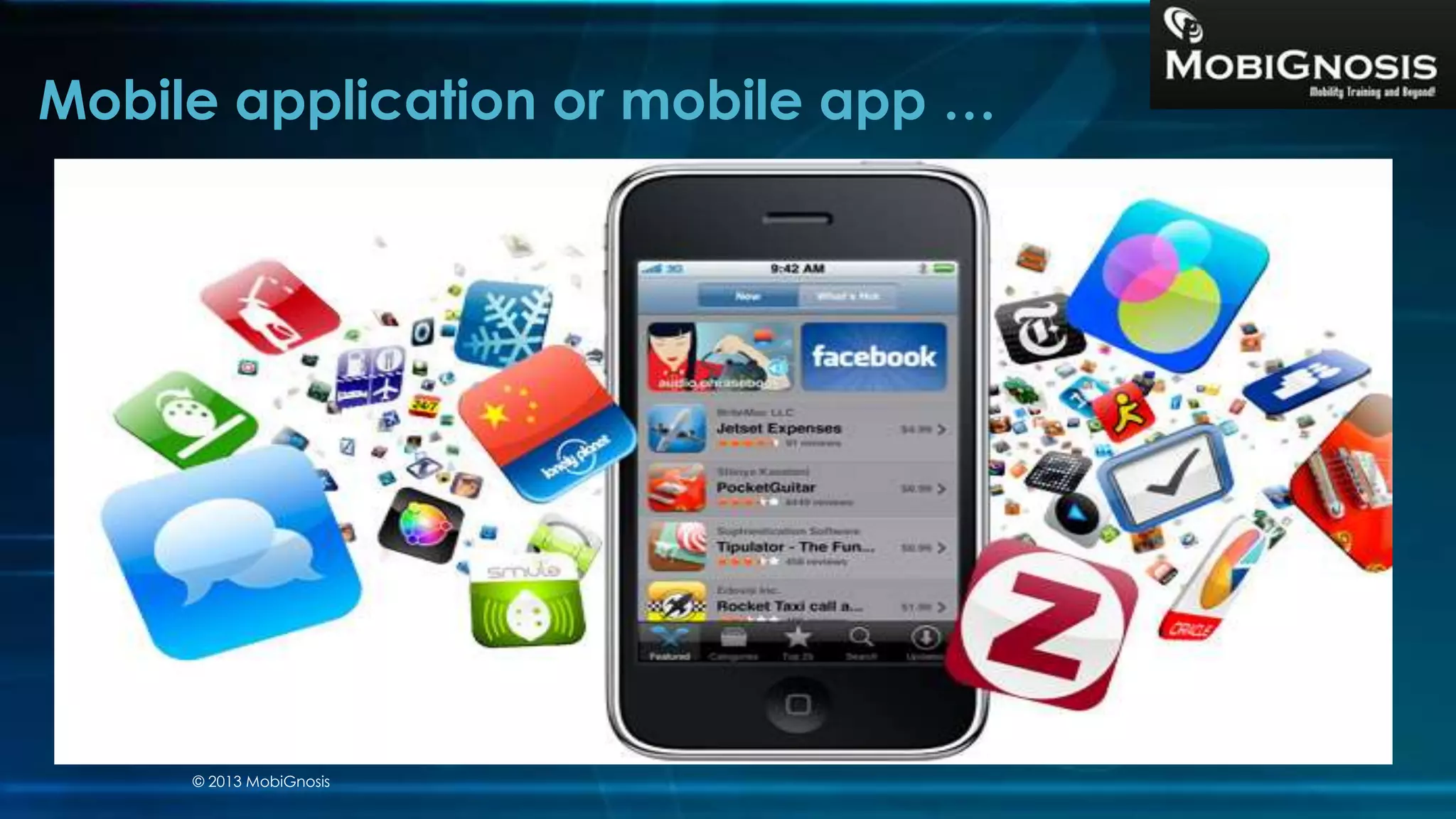 Mobile application or mobile app …
© 2013 MobiGnosis
 