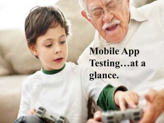 Mobile App
Testing…at a
glance.
 