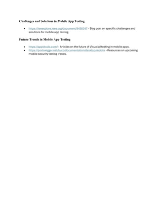 A Developer's Guide to Mobile App Testing | PDF