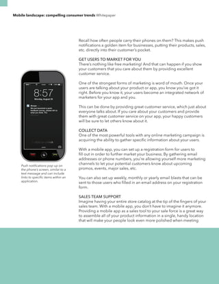 Mobile landscape: compelling consumer trends Whitepaper 
Recall how often people carry their phones on them? This makes pu...