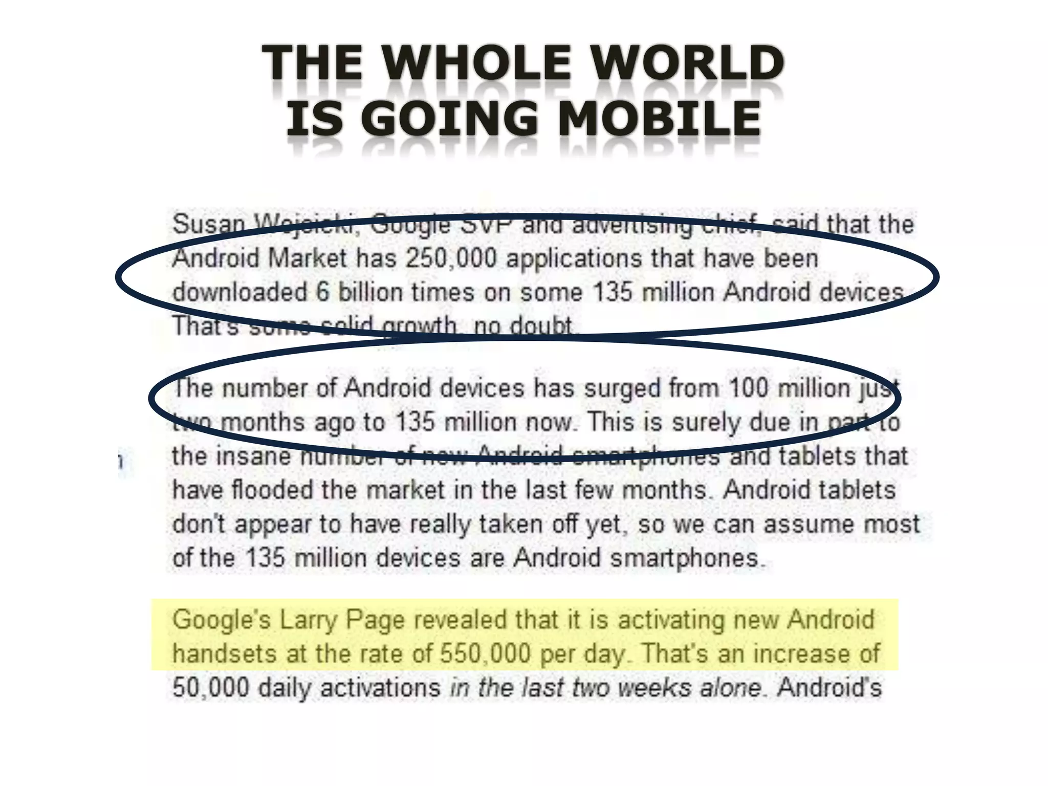 THE WHOLE WORLD
 IS GOING MOBILE
 