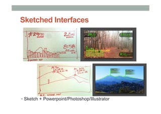 Sketched Interfaces
▪ Sketch + Powerpoint/Photoshop/Illustrator
 