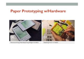 Paper Prototyping w/Hardware
 
